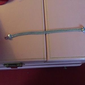 Sterling silver heart clasp bracelet